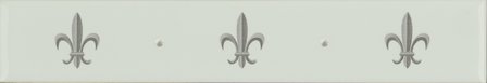 Fleur De Lis Platinum on Brilliant White, 152 x 25 x 7