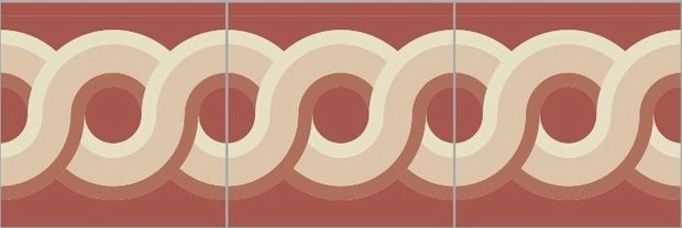 Bisazza border cementtegel Square Endless Sanguigna B 200 x 200