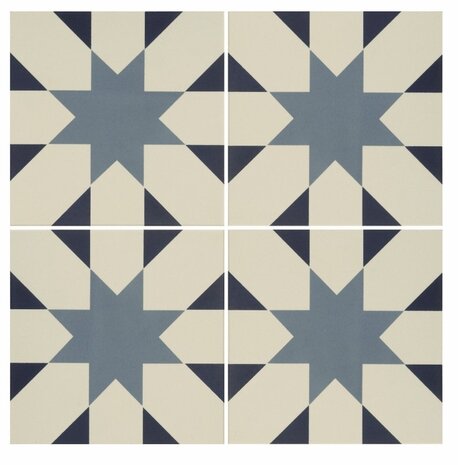 Seville Light Blue and Dark Blue on Dover White, 151 x 151 x 9